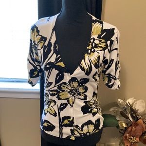 INC International concepts floral cardigan